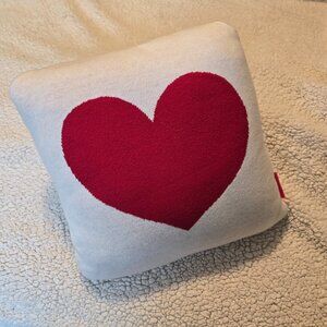 Isaac Mizrahi New York Red Heart Cotton Knit 15x15 Pillow Cover w/Pillow Insert